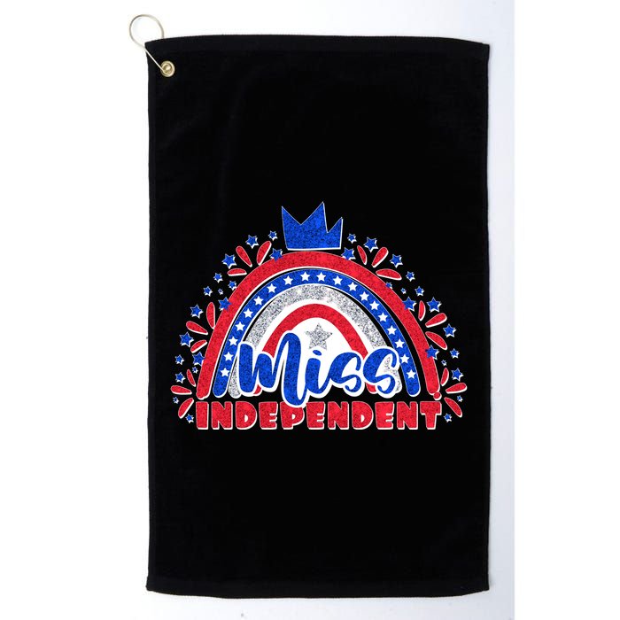 Cute Miss Independent 4th Of July Golf Towel