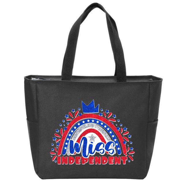 Cute Miss Independent 4th Of July Zip Tote Bag