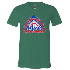 Cute Miss Independent 4th Of July V-Neck T-Shirt