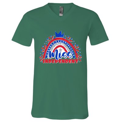 Cute Miss Independent 4th Of July V-Neck T-Shirt