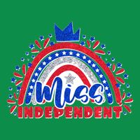 Cute Miss Independent 4th Of July Button