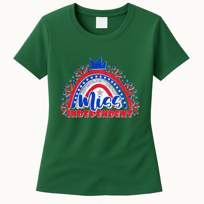 Cute Miss Independent 4th Of July Womens T-Shirt