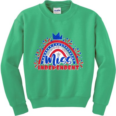 Cute Miss Independent 4th Of July Kids Sweatshirt