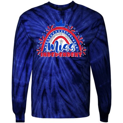 Cute Miss Independent 4th Of July Tie-Dye Long Sleeve Shirt