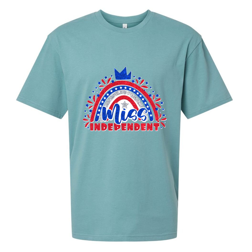 Cute Miss Independent 4th Of July Sueded Cloud Jersey T-Shirt