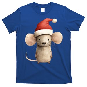 Christmas Mouse In Santa Hat Funny Gift T-Shirt