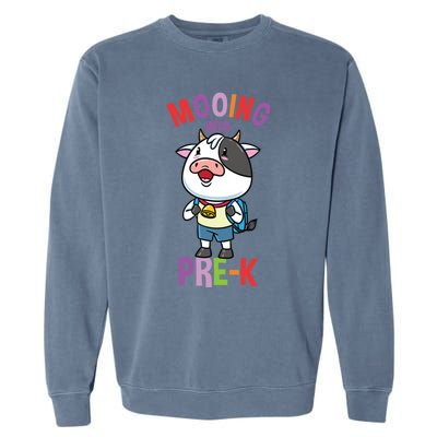 Cow Mooing Into Prek Great Gift Garment-Dyed Sweatshirt