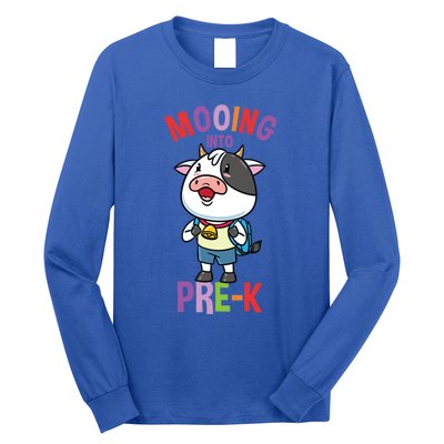 Cow Mooing Into Prek Great Gift Long Sleeve Shirt