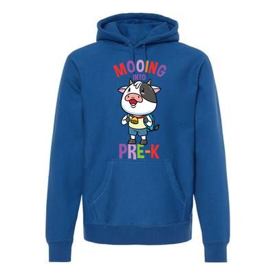 Cow Mooing Into Prek Great Gift Premium Hoodie