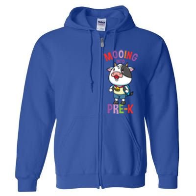 Cow Mooing Into Prek Great Gift Full Zip Hoodie