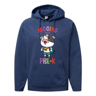 Cow Mooing Into Prek Great Gift Performance Fleece Hoodie