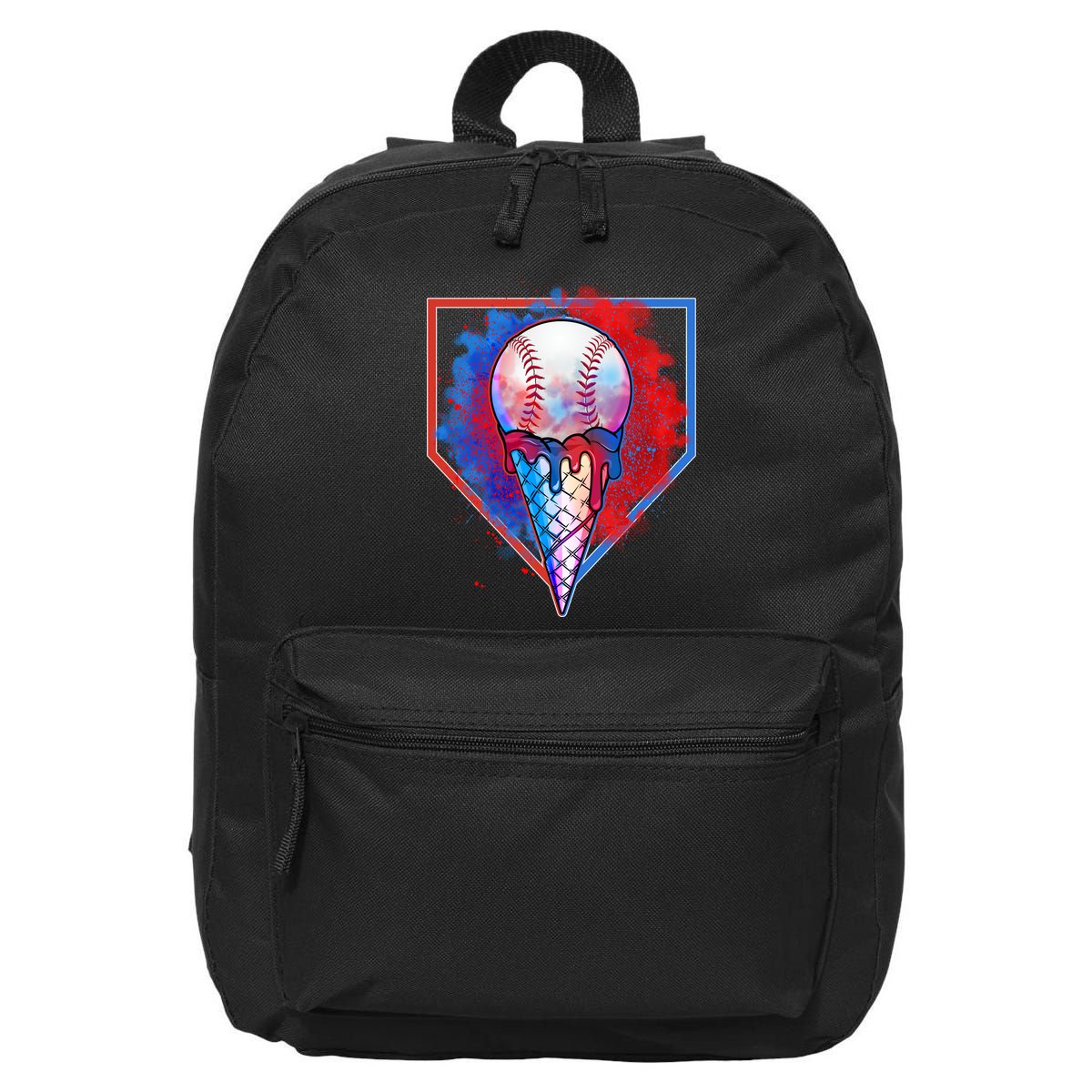 Cute Melting Ice Cream Baseball Ball Home Plate 16 in Basic Backpack