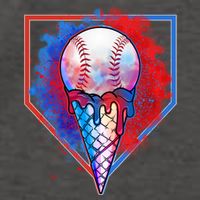 Cute Melting Ice Cream Baseball Ball Home Plate Vector Backpack