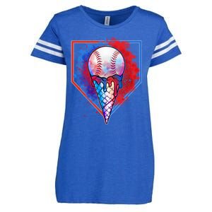 Cute Melting Ice Cream Baseball Ball Home Plate Enza Ladies Jersey Football T-Shirt