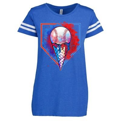 Cute Melting Ice Cream Baseball Ball Home Plate Enza Ladies Jersey Football T-Shirt