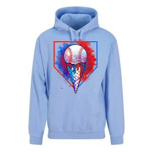 Cute Melting Ice Cream Baseball Ball Home Plate Unisex Surf Hoodie