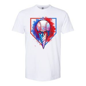 Cute Melting Ice Cream Baseball Ball Home Plate Softstyle CVC T-Shirt