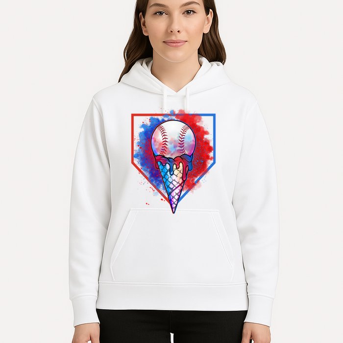 Cute Melting Ice Cream Baseball Ball Home Plate Hoodie