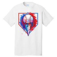 Cute Melting Ice Cream Baseball Ball Home Plate Tall T-Shirt