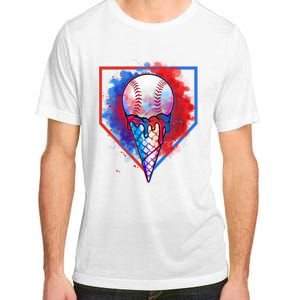 Cute Melting Ice Cream Baseball Ball Home Plate Adult ChromaSoft Performance T-Shirt