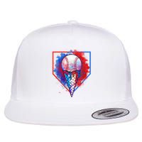 Cute Melting Ice Cream Baseball Ball Home Plate Flat Bill Trucker Hat