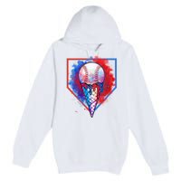 Cute Melting Ice Cream Baseball Ball Home Plate Premium Pullover Hoodie