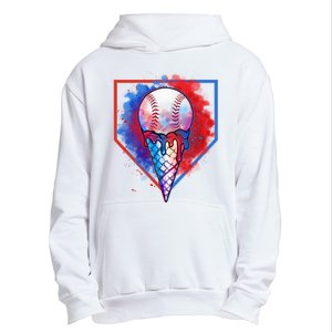 Cute Melting Ice Cream Baseball Ball Home Plate Urban Pullover Hoodie