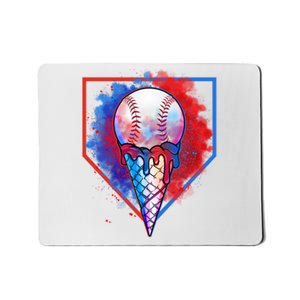 Cute Melting Ice Cream Baseball Ball Home Plate Mousepad