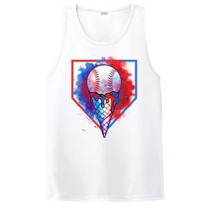 Cute Melting Ice Cream Baseball Ball Home Plate PosiCharge Competitor Tank