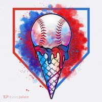 Cute Melting Ice Cream Baseball Ball Home Plate Trucker Hat