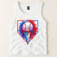 Cute Melting Ice Cream Baseball Ball Home Plate Tank Top
