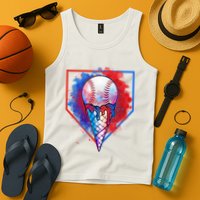 Cute Melting Ice Cream Baseball Ball Home Plate Tank Top