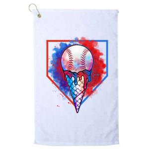 Cute Melting Ice Cream Baseball Ball Home Plate Platinum Collection Golf Towel