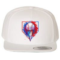 Cute Melting Ice Cream Baseball Ball Home Plate Wool Snapback Cap