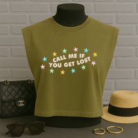 Call Me If You Get Lost Garment-Dyed Women's Muscle Tee