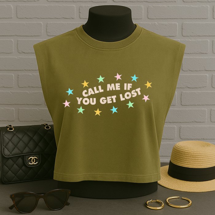 Call Me If You Get Lost Garment-Dyed Women's Muscle Tee