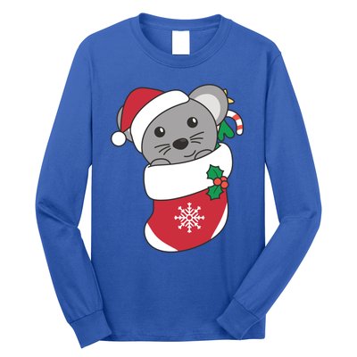 Cute Mouse In Christmas Sock For Christmas Mice Gift Long Sleeve Shirt