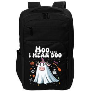 Cute Moo I Mean Boo Halloween Cow Ghost Moo Gift Impact Tech Backpack