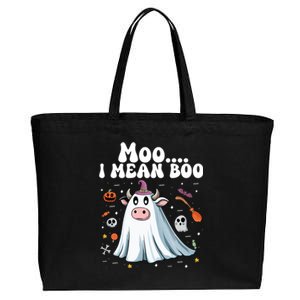 Cute Moo I Mean Boo Halloween Cow Ghost Moo Gift Cotton Canvas Jumbo Tote