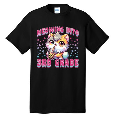 Cute Meowing Into 3rd Grade Cat For First Day Of 3rd Grade Tall T-Shirt