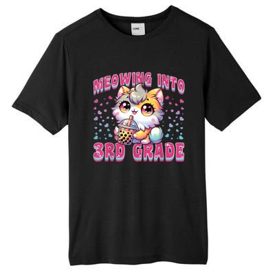 Cute Meowing Into 3rd Grade Cat For First Day Of 3rd Grade Tall Fusion ChromaSoft Performance T-Shirt