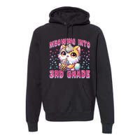 Cute Meowing Into 3rd Grade Cat For First Day Of 3rd Grade Premium Hoodie