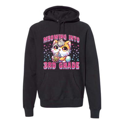 Cute Meowing Into 3rd Grade Cat For First Day Of 3rd Grade Premium Hoodie