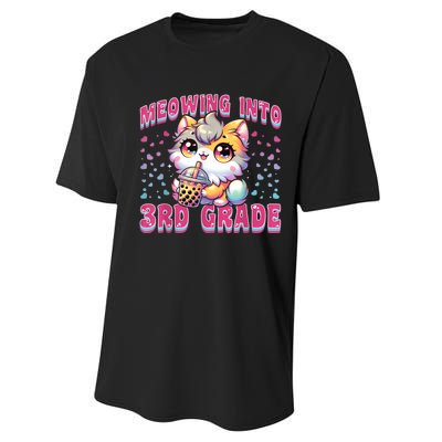 Cute Meowing Into 3rd Grade Cat For First Day Of 3rd Grade Performance Sprint T-Shirt