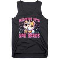 Cute Meowing Into 3rd Grade Cat For First Day Of 3rd Grade Tank Top