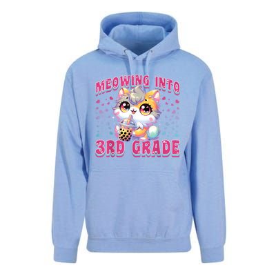 Cute Meowing Into 3rd Grade Cat For First Day Of 3rd Grade Unisex Surf Hoodie