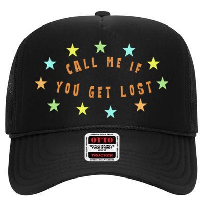 Call Me If You Get Lost Star High Crown Mesh Back Trucker Hat