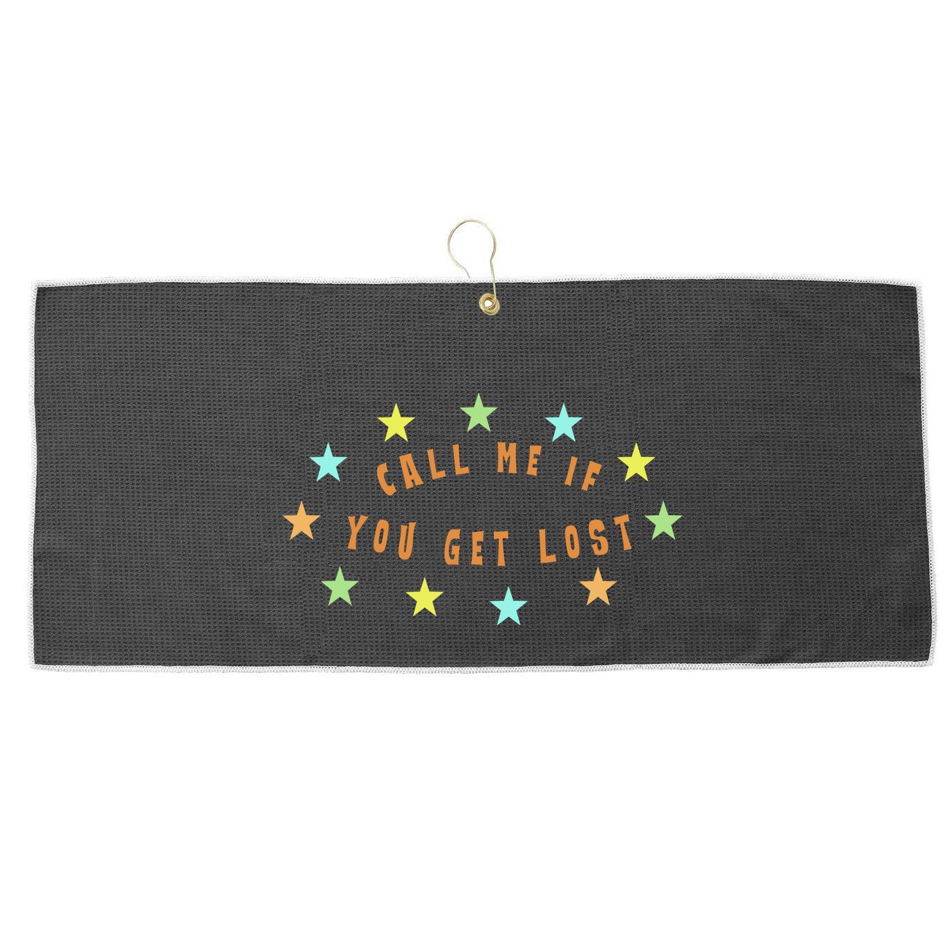 Call Me If You Get Lost Star Large Microfiber Waffle Golf Towel