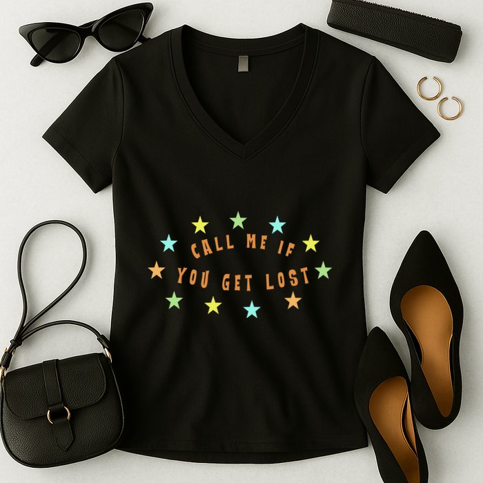Call Me If You Get Lost Star Women's V-Neck T-Shirt