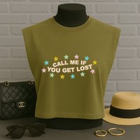 Call Me If You Get Lost Garment-Dyed Women's Muscle Tee